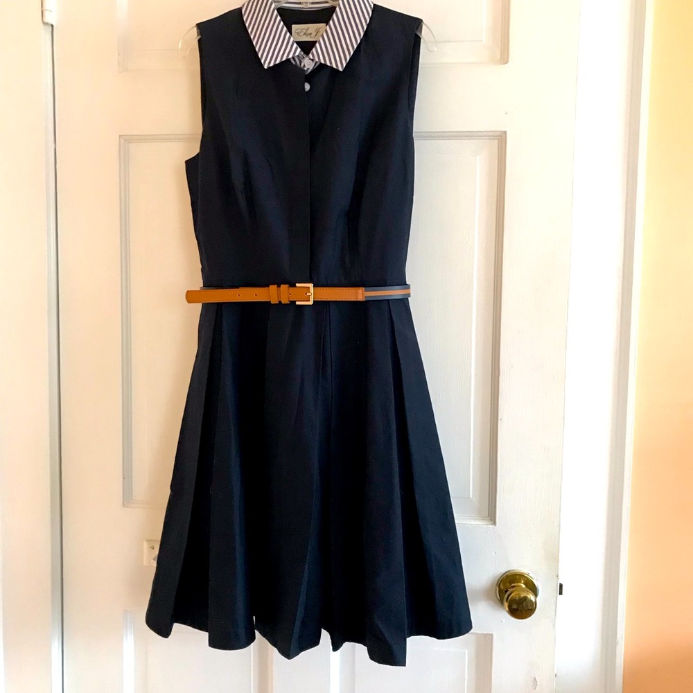 Eliza J navy blue sleeveless dress